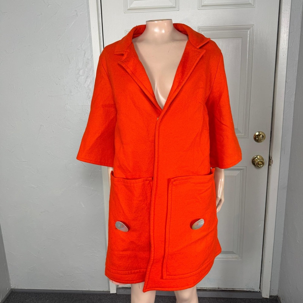 Vintage 60's Felt Wool Jacket Button Ms Gilberti Italian Mod Retro Pinup U3-28